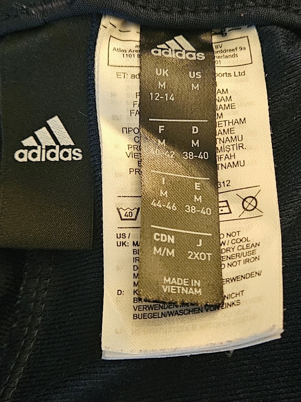 adidas Black Track Pants with White Logo